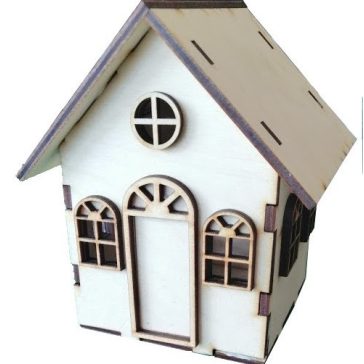 Díszíthető fa házikó