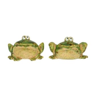Béka kerámia ülő figura 9x6x5,6 cm
