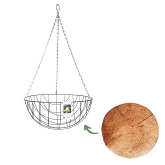 Felakasztható virágkosár kókuszrost betéttel 25 cm