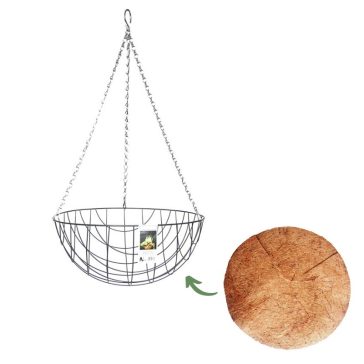 Felakasztható virágkosár kókuszrost betéttel 25 cm