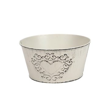 Szívmintás cink kerek tál 15 cm