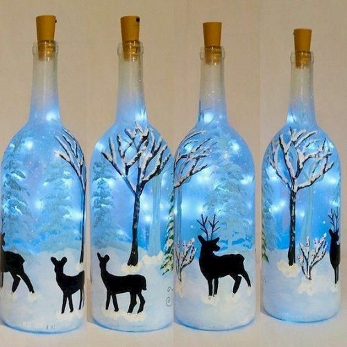 Téli dekoráció üvegben