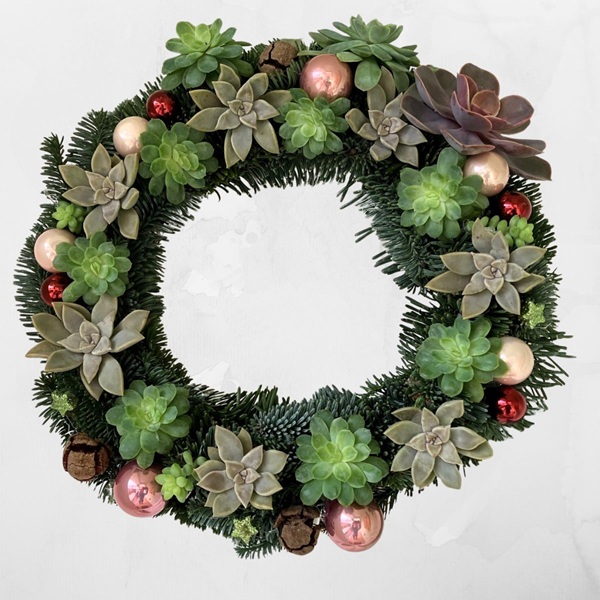 Téli kopogtató pozsgásokkal